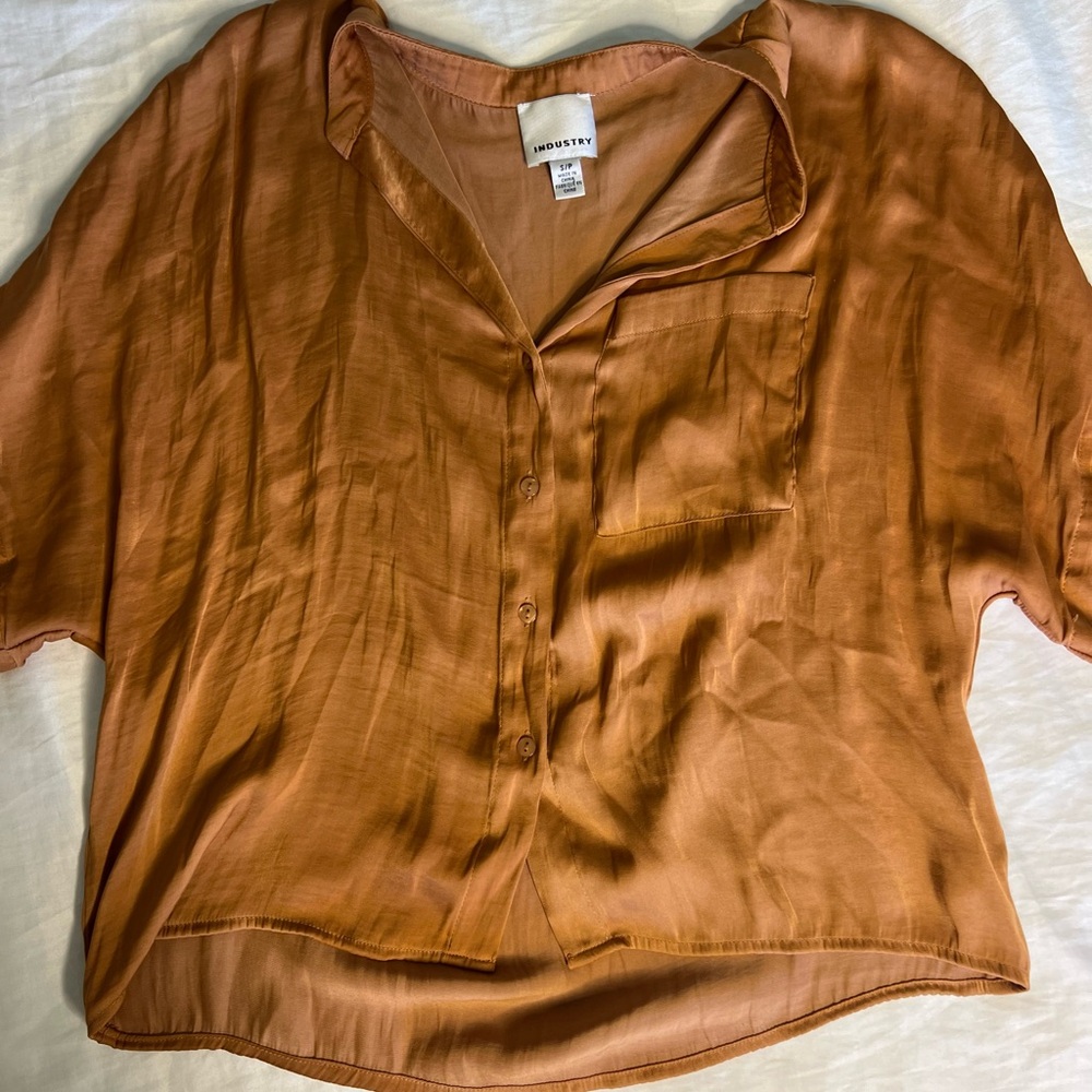 Whimsy Women's Copper Button-Up Blouse